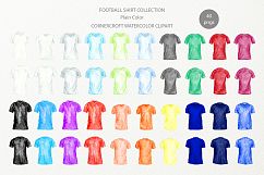 Watercolour football shirt in plain color, soccer shirt clipart  Product Image 4