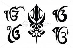 Ik Onkar Khanda Sahib - Sikh Religious Symbol Tribal Set Product Image 1