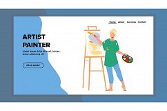 Artist Painter Drawing Picture On Canvas Vector Product Image 1
