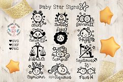 Baby Star Signs Horoscope in SVG, DFX, PNG Product Image 1