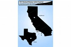 50 united states map with capital vector states with capital Product Image 2