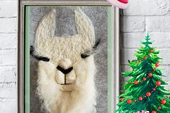Cutest Llama Print Wall Art of my original llama felt paint Product Image 4