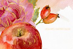 Golden Autumn clipart, Thanksgiving floral clip art Product Image 7