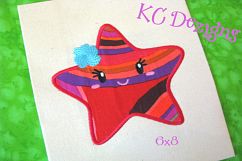 Baby Starfish With Flower Machine Applique Embroidery Design Product Image 2