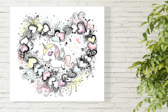 Unicorn and Hearts Wall Art Product Image 1