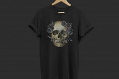 Watercolor skull, Halloween floral clipart Product Image 5