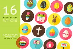Happy Easter Vector Flat Icons Product Image 1