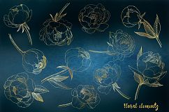 Gold and Blue Watercolor and Vector set SVG PNG EPS JPG Product Image 6