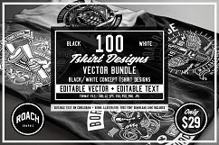 100  Vector Tshirt Designs ( B/W Concept ) Product Image 1