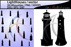 LightHouses silhouette SVG / EPS / PNG / DXf / LightHouse / LightHouses clipart / LightHouses scrapbook design / High Quality / cricut Product Image 1