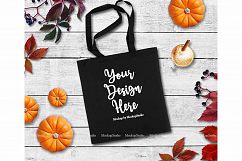 Tote Bag Mockup Bundle 5 Images, Fall Grocery Bag Mock Up Product Image 6