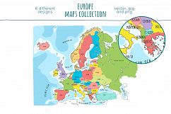 Maps of Europe. Hand drawn collection Product Image 3