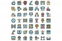 Stage director icons set vector flat Product Image 1