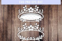 Floral Frame SVG Cut File, Home Sign Papercut, DXF, EPS, PNG Product Image 3