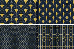 8 Seamless Art Deco Patterns - Gold &amp; Navy Blue - Set 3 Product Image 6