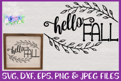 Hello Fall SVG Farmhouse Sign SVG Product Image 1