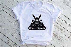 Winter Sports Logo Mountains Ski Side svg 1066s Product Image 2