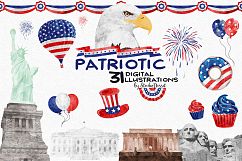 Patriotic Watercolor Illustrations Product Image 1