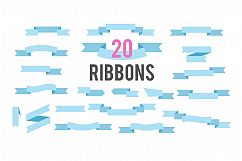 Flat Ribbons Vector Banners Isolated On White Background Product Image 1