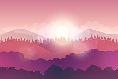 Mountains and Forest Vector Landscape Product Image 2