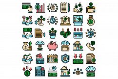 Subsidy icons set vector flat Product Image 1