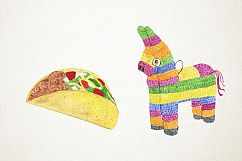 Watercolor Fiesta Clipart, Cinco de Mayo Clipart Product Image 4