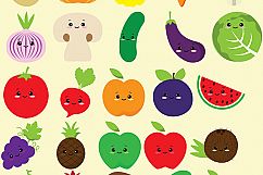 Kawaii Fruit Clipart Product Image 3