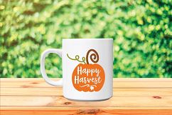 Happy Harvest SVG - Fall SVG Cut File - DXF EPS PNG JPG PDF Product Image 5