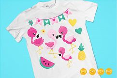 Tropical Flamingos cutting files svg, dxf, pdf, eps included - cut files for cricut and silhouette - Cutting Files SG Product Image 2