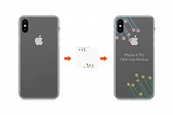 iPhone X TPU Clear Case Mockup Back View Product Image 1