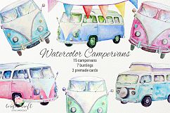 Watercolor Campervan, Leisure Vehicles  Product Image 1