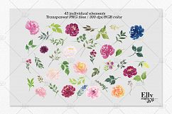 Watercolor flowers clip art - Grace Product Image 9