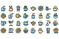 Tea icons set vector flat Product Image 1