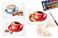 Morning coffee. Watercolor Product Image 4