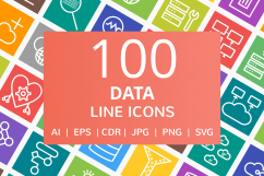 100 Data Line Multicolor B/G Icons Product Image 1