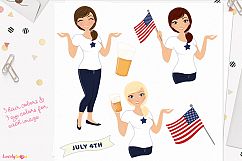 Woman American character clip art (L271 Georgia) Product Image 1