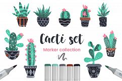 Cactuses Set, Marker Collection Product Image 1