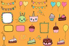 Cute birthday clipart, Party design elements Product Image 3