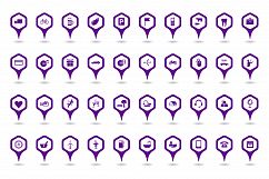 152 map pointer icons - hexagonal shapes Product Image 2