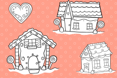 Gingerbread Houses Digital Stamps Product Image 4