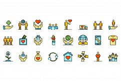 Volunteering icons set vector flat Product Image 1