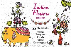 Indian Flowers - clip-art collection, frames, patterns Product Image 1