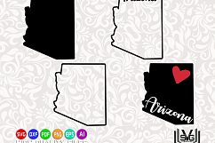Arizona Designs SVG - Arizona state svg - Arizona cut files - Arizona outline svg - Arizona prints svg - Cricut files - Silhouette files Product Image 1