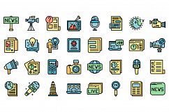 Reportage icons set vector flat Product Image 1