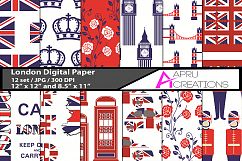 London digital patterns / London graphics digital paper Product Image 1