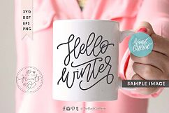 Hello winter SVG DXF EPS PNG, Hand lettered Product Image 2