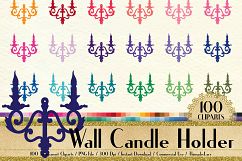 100 Vintage Wall Candle Holder Clip Arts, European Decor Product Image 1