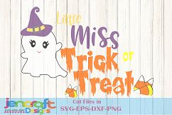 Little Miss Trick or Treat Halloween Ghost SVG Cut file Product Image 1