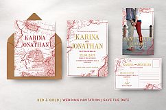 Vintage Map Wedding Invitation Suite Product Image 9