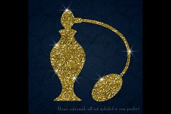 12 Gold Glitter Perfume Bottle Clip Arts, Fashion Clip Arts Product Image 2